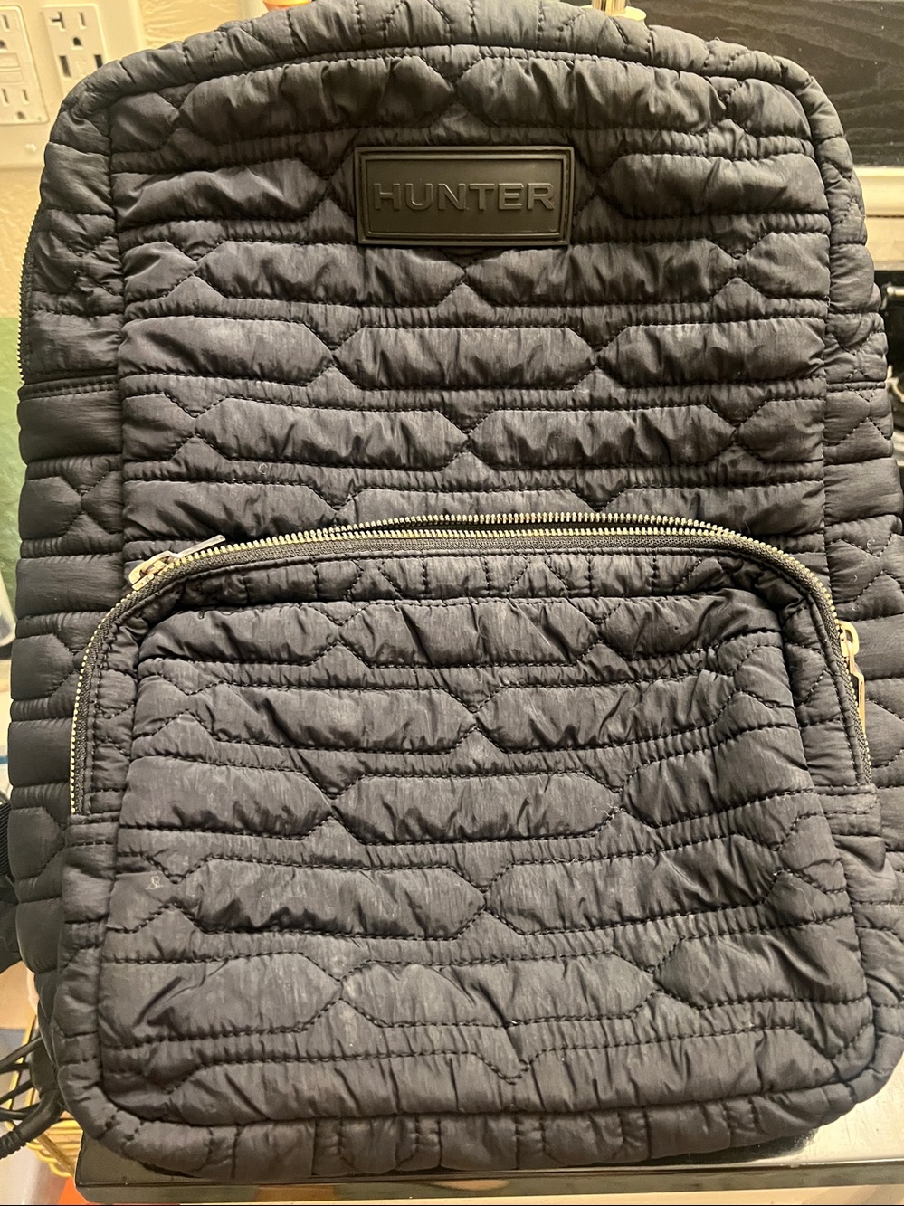 Hunter Quilted Nylon Backpack in Black